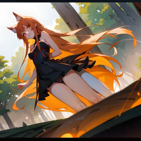 anime girl in bikini with long hair, looking at viewer, Jack-O pose, Horo, Horo from spice and wolf, photo of Horo from spice and wolf, art feminine, anime girl with long hair, high detailed official artwork, holo, epic light novel art cover, anime goddess...