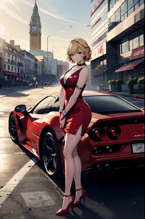 araffe posing next to a red sports car in a city, anime style 4 k, 4k anime wallpaper, seductive anime girl, badass anime 8 k, anime style. 8k, anime wallpaper 4 k, anime wallpaper 4k, hd anime wallaper, ultra hd anime wallpaper, beautiful alluring anime w...