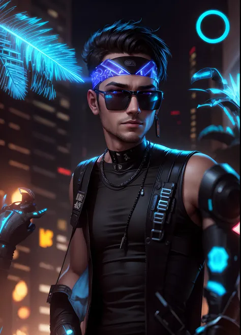 Change background cyberpunk handsome boy, realistic, 8k, ultra realistic