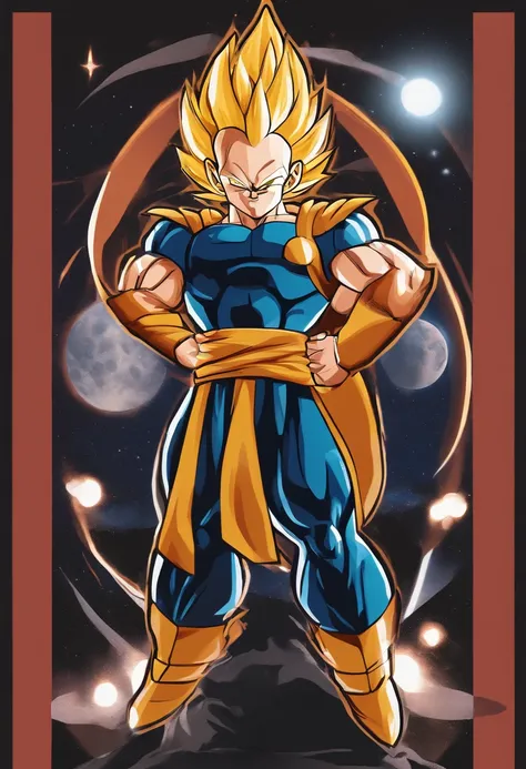 A MajinVegeta  he has a landscape ,  portrait ,have a M for Majin on the forehead,digital art,rays around him, he has a landscape behind,digital art,anatomically correct, (((8k resolution))) ,Style insprate in Majin Vegeta base by Dragon Ball Z, 1 characte...