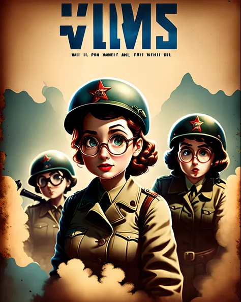 Pixar style WW2 movie poster