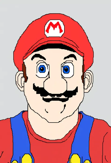 MSPAINT PORTRAIT  of mario of super mario bros