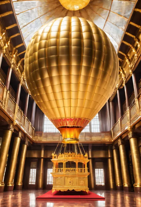 A hot air balloon made of pure gold，It is impossible to fly into the sky at all，It can only be displayed in the huge golden palace hall，No Man