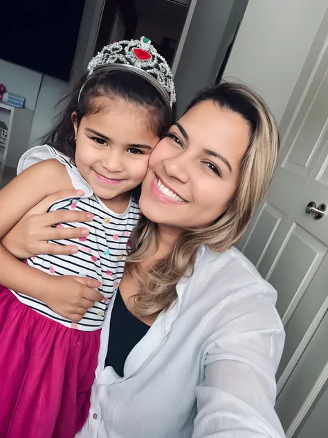 there is a woman and a little girl that are posing for a picture, 3 5 year brazilian mother, with a kid, Alanis Guillen, Directed by: Nandor Soldier, Estefania Villegas Burgos, Lorena Avarez, tirado no iphone 14 pro, imagem de perfil, Marischa Becker, by A...