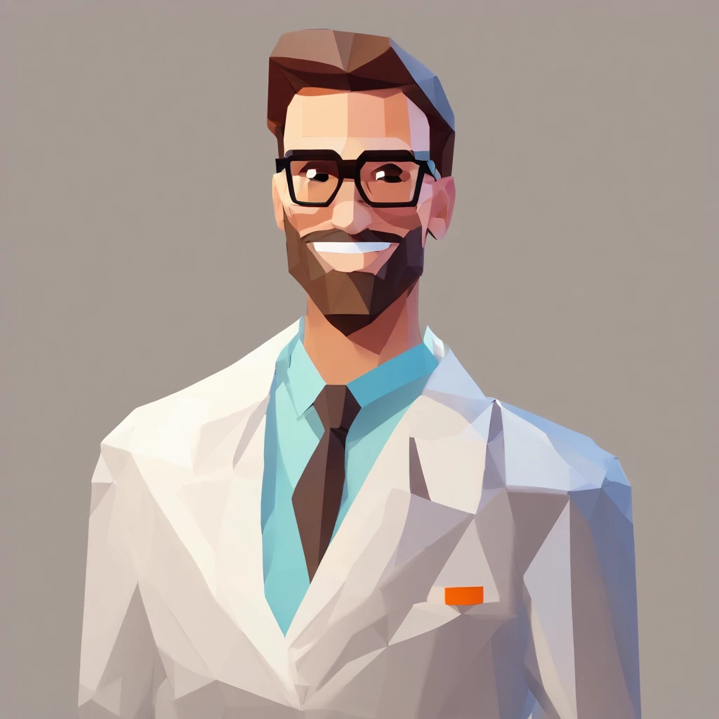 Create a poster in the style of Disney PIXAR 8k movies, The setting must be a beautiful hospital pharmacy where Pharmacist is smiling, o ambiente e com cores claras e tons de azul, ample space. A imagem principal deve ser de uma homem de 28 anos, Um belo h...