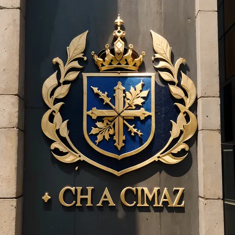 Uma logo com um escudo, uma coroa em cima e duas espadas cruzadas ao centro