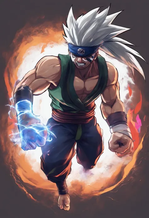 realistic 3d rendering of Kakashi, Electric powers