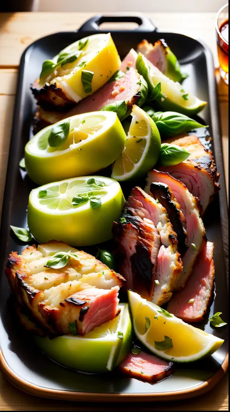 Fried basil with crispy pork