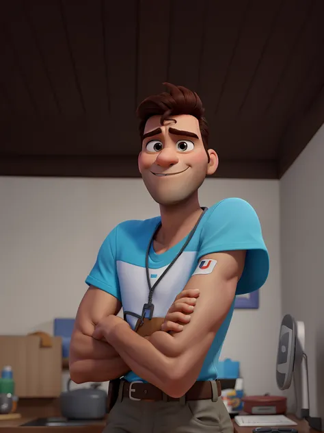 Um homem estilo disney pixar, alta qualidade, melhor qualidade