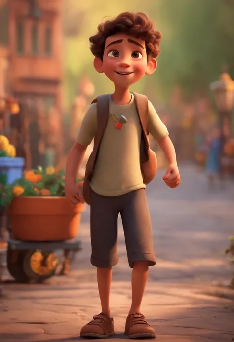 Image of a boy for a story in a YouTube video in Pixar format, Hes the little allabester, Hes the class leader, Hes outgoing, Playful and gets up for a lot of things