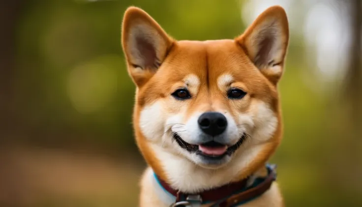 Smiling Shiba Inu looking straight ahead