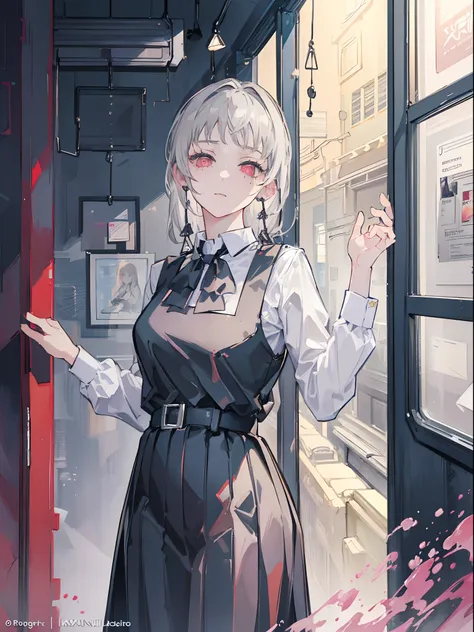 (masterpiece, top quality, best quality,official art, beautiful and aesthetic:1.2),(1girl:1.3), long gray hair,