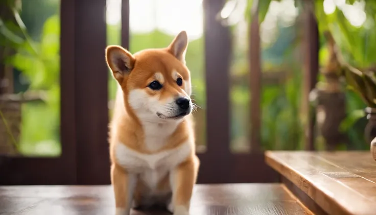 Shiba Inu touching a smartphone