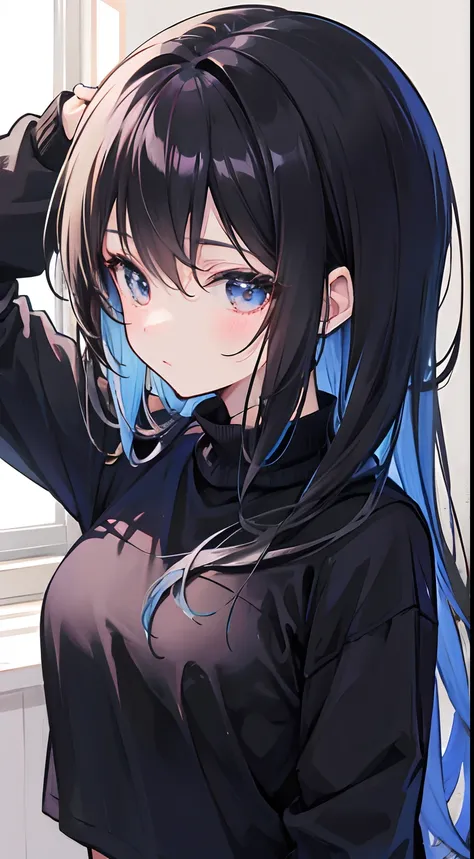 Anime,girl.black sweater