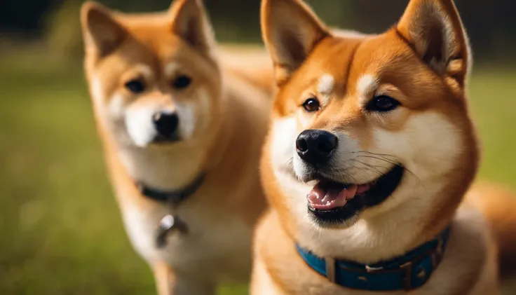 Smiling Shiba Inu looking straight ahead