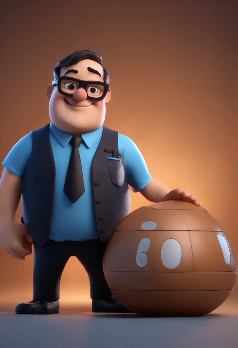 Cartoon character of a man wearing black glasses and a blue shirt, um personagem animado, Caractere estilizado, animation style rendering, 3D estilizado, Arnold Maya render, 3 d render stylized, toon render keyshot, Personagem 3D, Personagem 3D, 3d renderi...