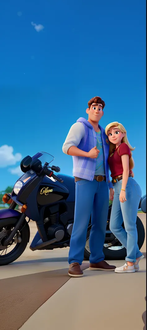 casal homem e mulher no estilo Disney Pixar, alta qualidade, melhor qualidade