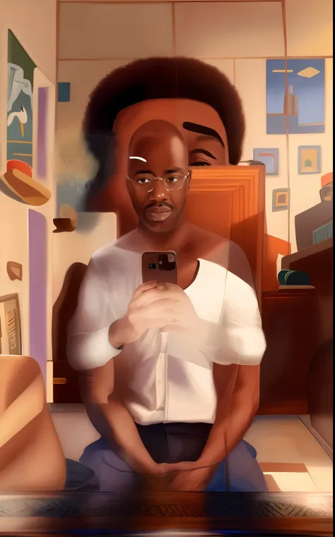 there is a man taking a picture of himself in the mirror, David Uzochukwu, Godwin Akpan, Areas of Adebanji, Directed by: Chinwe Chukwuogo-Roy, inspirado em Chinwe Chukwuogo-Roy, Fotografia selfie 8k, selfie de um homem, ele tem cerca de 3 0 anos de idade