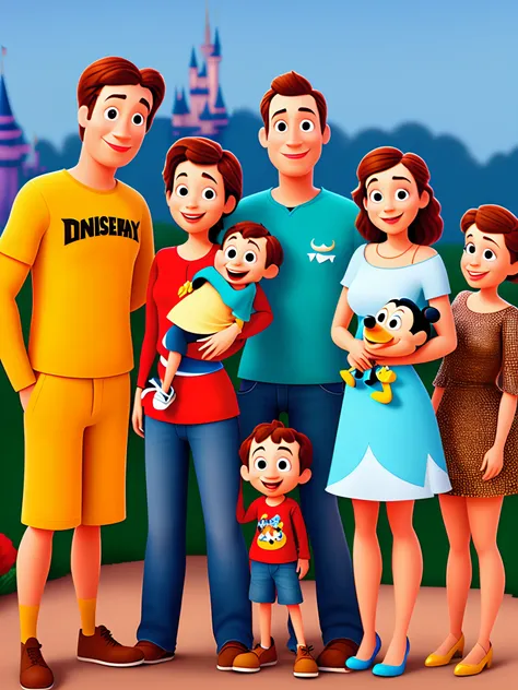 Disney Pixar Style Family