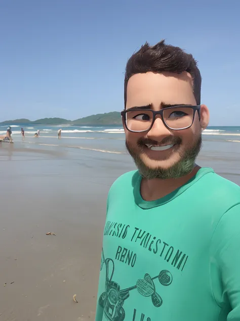 quero um desenho de um menino de 14 anos sorrindo, de cabelos ruivo e oculos redondo