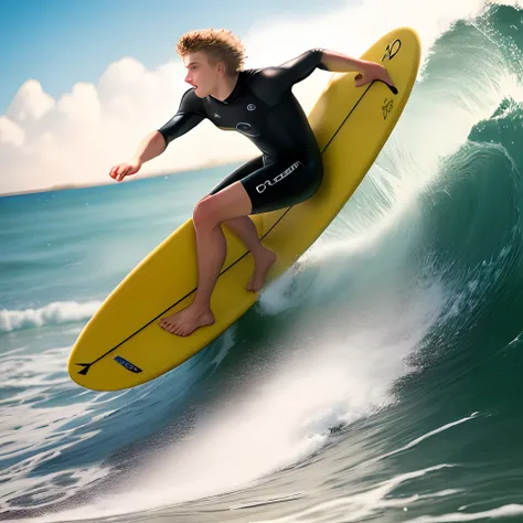 18-year-old Bryant surfing at the beach