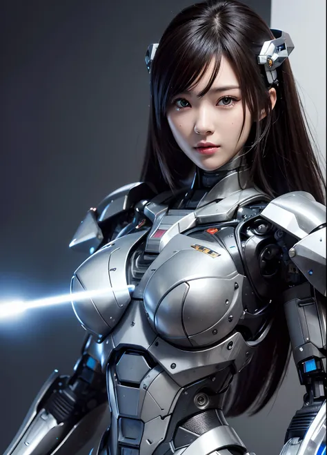 Textured skin, Super Detail, high details, High quality, Best Quality, hight resolution, 1080p, hard disk, Beautiful,(cyborgs),beautiful cyborg woman,Mecha Cyborg Girl,Battle Mode,Girl with a Mecha Body,Able to launch missiles from the chest,You can shoot ...