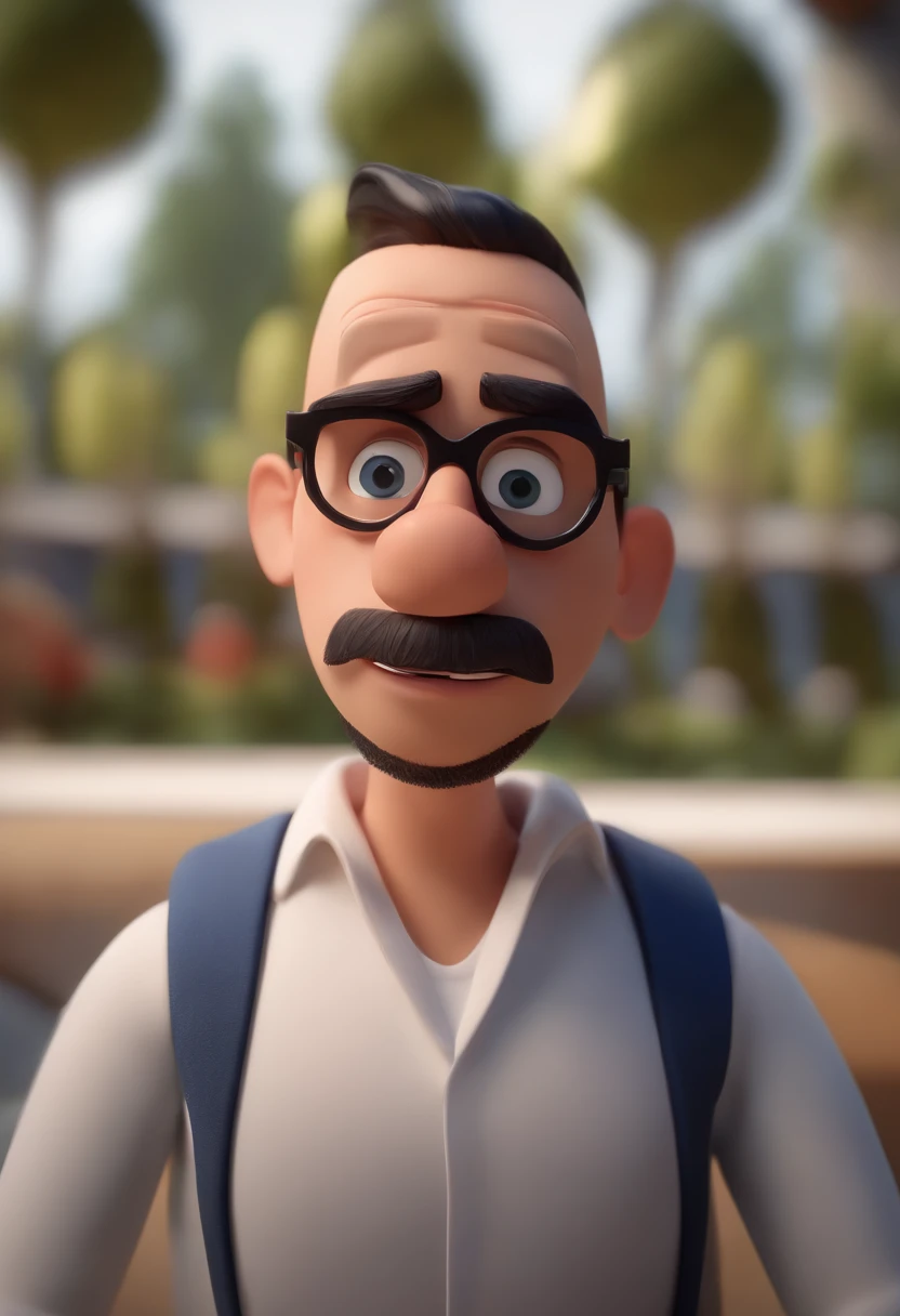 Cartoon character of a man wearing black glasses and a blue shirt, um personagem animado, Caractere estilizado, animation style rendering, 3D estilizado, Arnold Maya render, 3 d render stylized, toon render keyshot, Personagem 3D, Personagem 3D, 3d renderi...