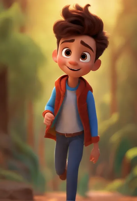 Image of a boy for a story in a YouTube video in Pixar format, Hes the little allabester, Hes the class leader, Hes outgoing, Playful and gets up for a lot of things