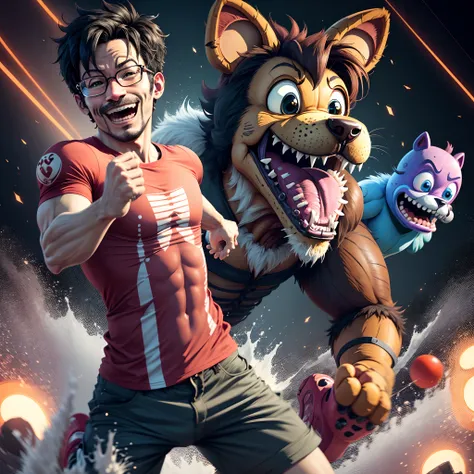 markiplier running from fnaf animatronics