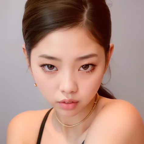 Arafed asian woman with a choke and a collar on her neck, jennie blackpink, Retrato de Jossi de Blackpink, jossi do blackpink, Parque Roseanne do Blackpink, Gongbi, Parque Ji-min, jia, Xision Wu, Ruan Jia Lindo!, com rosto redondo, wan adorable korean face...