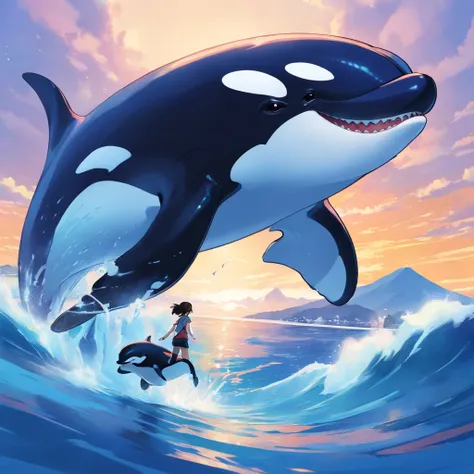 killer whale，caricaturas，