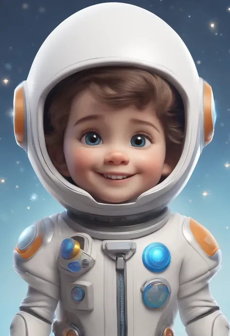 (a happy, cute kid:1.1, standing:0.9, short hair:1.1), (wearing a space costume:1.1), (white background:1.2), (bright:1.2), (Pixar style:1.1), (3D:1.1), (cartoon:1.1), (detailed face:1.1), (asymmetrical:1.1), (16k resolution:1.1)