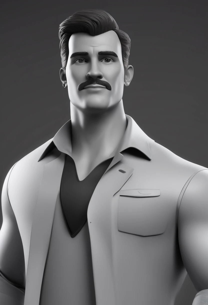 Personagem de desenho animado de um homem sem coloca, cabelos pretos e uma camisa preta, um personagem animado, Caractere estilizado, animation style rendering, 3D estilizado, Arnold Maya render, 3 d render stylized, toon render keyshot, Personagem 3D, Per...