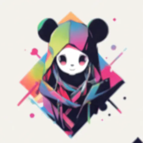 There is a panda wearing a hoodie and scarf, discord profile picture, Beeple and Jeremiah Ketner, avatar for website, artstyleunknown, clean artstyle, Avatar image, Profile picture, unknown artstyle, profile picture 1024px, Guviz-style artwork, anime abstr...