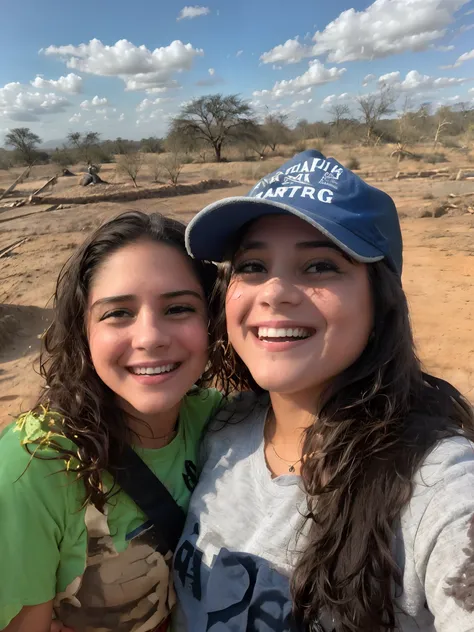 Theres two women standing together in the dirt, foto do perfil, foto de perfil, both smiling for the camera, Karla Ortiz, Fotografia tirada em 2 0 2 0, taken in the early 2020s, at an archaeological dig site, in africa, imagem do avatar, imagem de perfil, ...