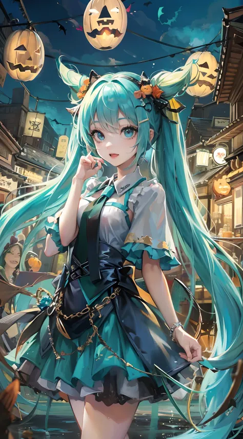 Absurdres masterpiece HDR high quality picture of Hatsune Miku, very young age girl 14 years old with detailed face, simple hair design , beautiful face, hands on waist and hands are hiding in her hair and clothes , very long hair, ((random hair style:1 ))...