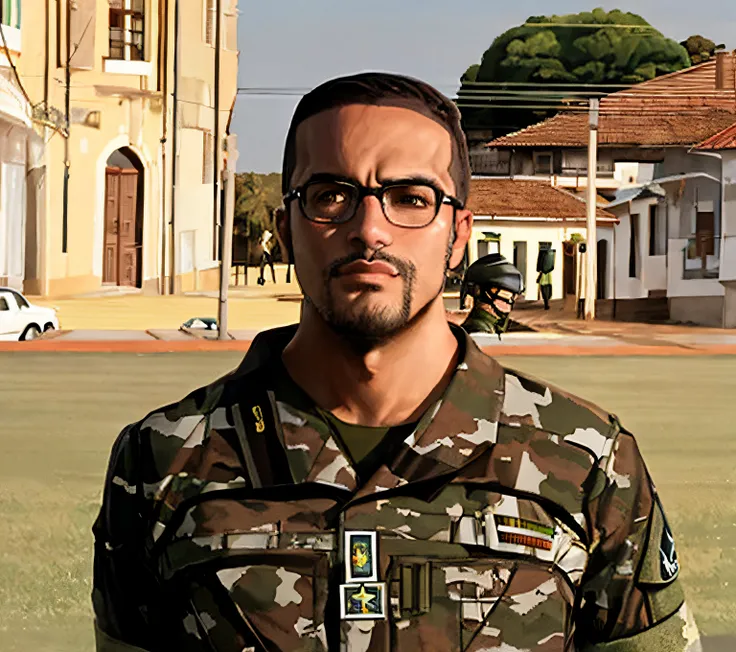 arafed soldier in uniform standing in front of a building, icaro carvalho, edu souza, carmelo blandino, david rios ferreira, joseph moncada, caio santos, Henry Alvim Correa, salustiano garcia cruz, edon guraziu, frontal picture, andrea rocha, saâdane afif