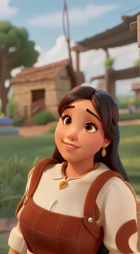 UM MULHER MORENA  ESTILO DISNEY PIXAR, ALTA QUALIDADE, MELHOR QUALIDADE