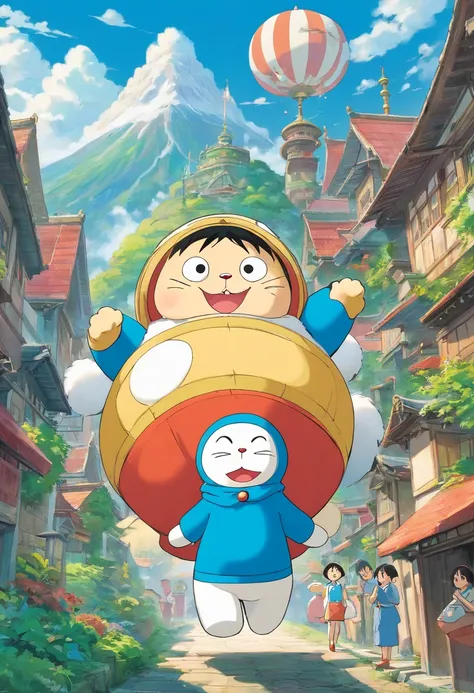 Laputa＋Doraemon in Ghibli style