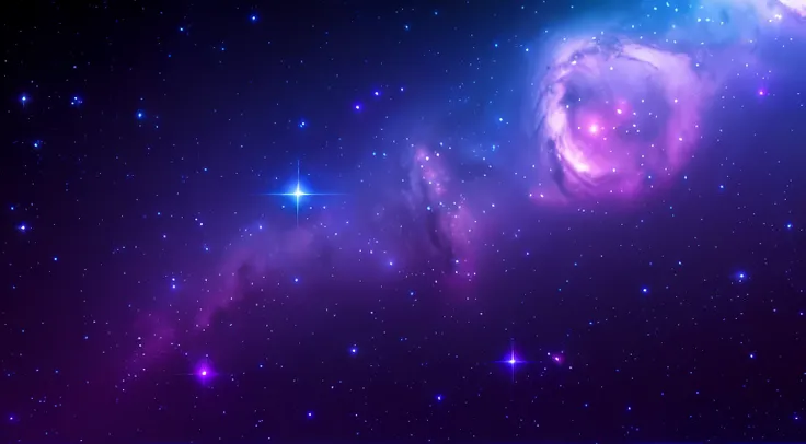 A close-up of a star field with a blue and purple nebula, Antecedentes de la nebulosa del espacio ultraterrestre, ((Fondo de la nebulosa espacial)), Estrellas en el espacio, Fondo espacial de la nebulosa, en un espacio estrellado, Espacio profundo en el fo...