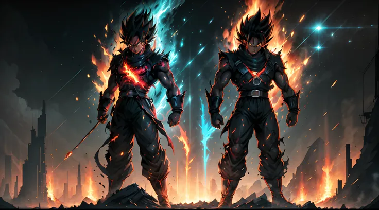 Black demon god with handsome face, glowing red eyes, transformed state mode, extreme instinct, epic anime about energy man, fire, lava, anime epic artwork, concept art Dragon Ball Universe concept, manga 8k wallpaper, detailed digital anime art, advanced ...