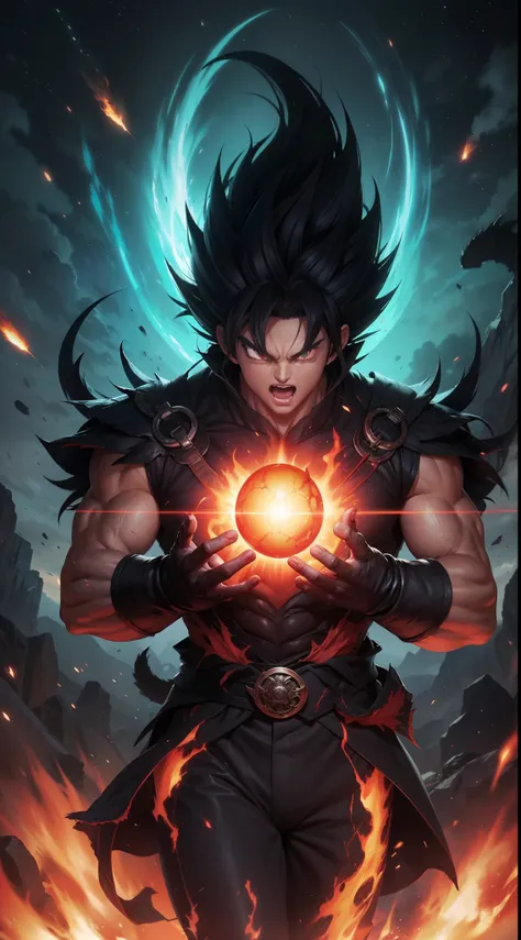 Get ready for a visual feast with Black Demon God, a creature with a handsome face and piercing red eyes. In his transformed state, He radiates extreme instinct and strength, Make an epic anime about this energy man. Watch as he controls fire and lava in s...