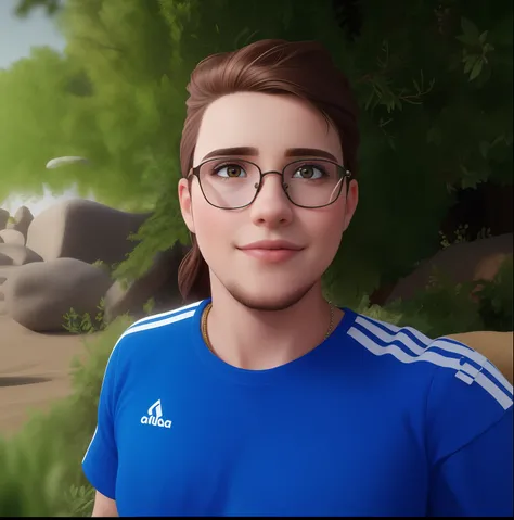 (best quality,4k,8k,Altas,master part:1.2),ultra-detalhado,Realistic,Young scholar with messy brown hair, cara bonita, forma quadrada do rosto, cabelos e olhos castanhos, vestindo uma gola alta branca, Thin-framed glasses.