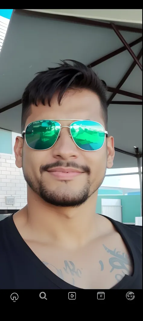 A closeup of a man wearing sunglasses and a black shirt, caio santos, david rios ferreira, andres rios, icaro carvalho, Carmelo Blandino, mateus 9 5, Directed by: Nandor Soldier, Fabiano Perez, Ronaldo Luis Nazario de Lima, Jose Miguel Romano Francisca, Si...