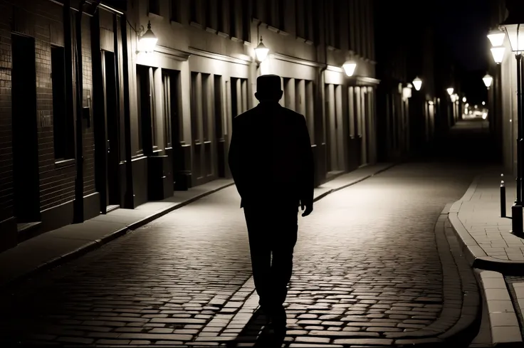 drunk man walking home on dark street