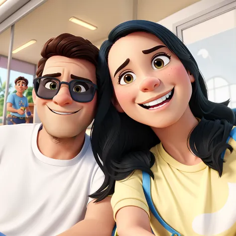 casal no estilo disney pixar, alta qualidade, melhor qualidade