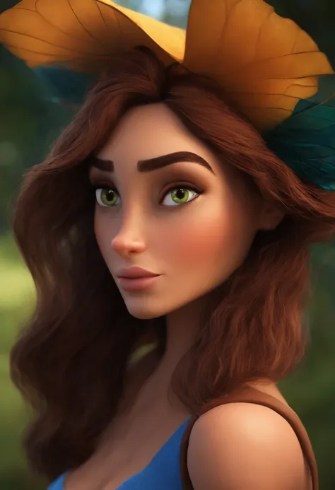 Criar uma personagem no estilo pixar dentro de um jaleco e segurando uma seringa personagem morena, olhos grandes, cabelos lisos e pretos