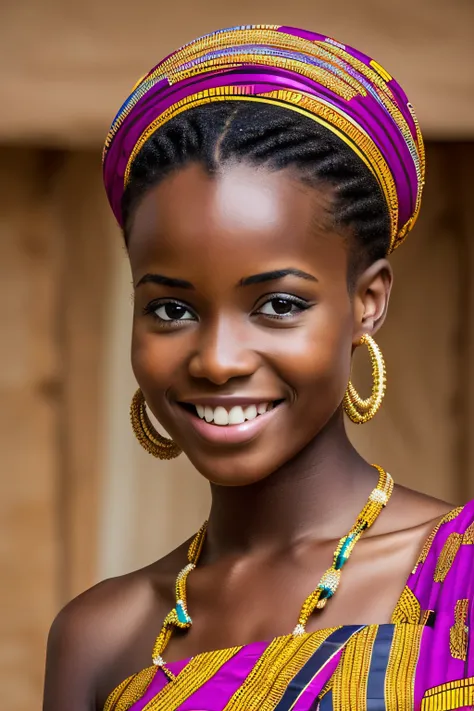 belle jeune femme africaine habillement africain