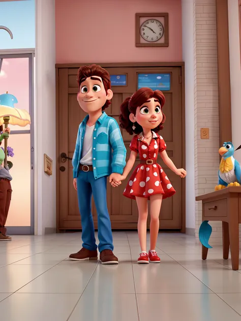 romantic couple, igual aos filmes Disney Pixar