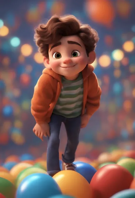 Image of a boy for a story in a YouTube video in Pixar format, Hes the little allabester, Hes the class leader, Hes outgoing, Playful and gets up for a lot of things